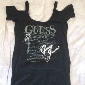 Black off the shoulder shirt